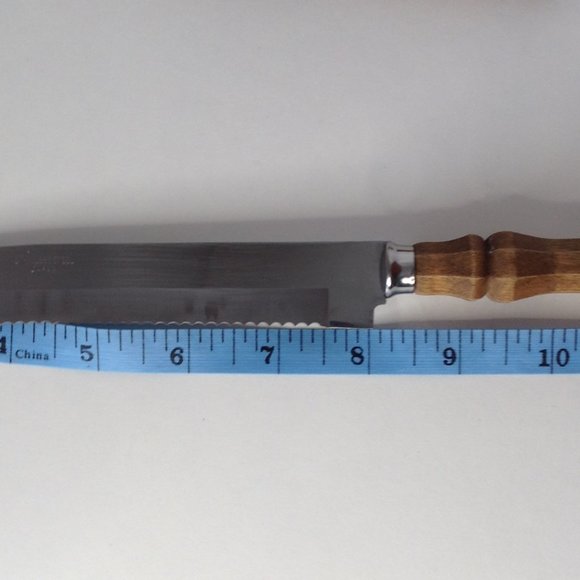 Vintage 2 Piece Knife & Fork Stainless Steel Japan Carving Set Wooden Handles - Picture 9 of 9